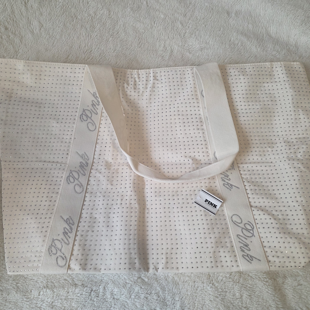 PINK Victoria's Secret Cream Tote Bag